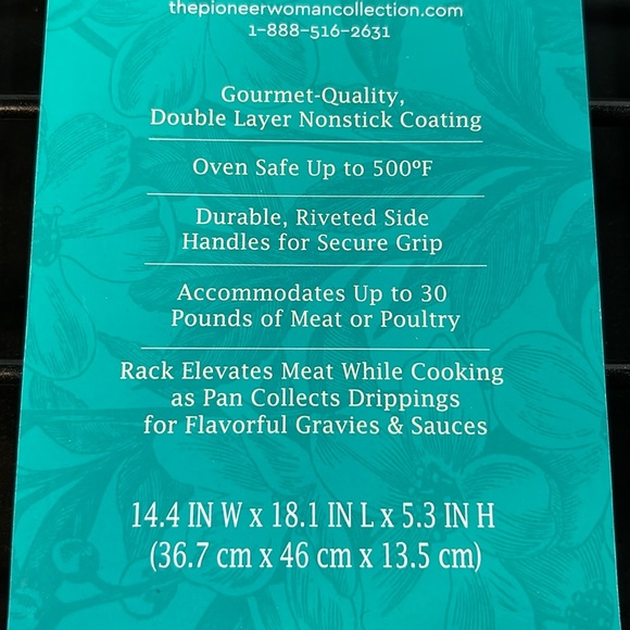 The Pioneer Woman Timeless Nonstick Roaster w/ Rack Insert - Picture 7 of 9